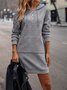 Robes Décontracté Plain Printemps / Automne Polyester Sweat-shirt à Capuche Naturel Quotidien Manches Longues Élasticité moyenne pour Femmes