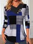 Sweat-shirts Femmes Décontracté Printemps / Automne Plaid Tricoté Quotidien Ample Manches Longues Droit Régulier