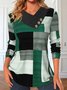 Sweat-shirts Femmes Décontracté Printemps / Automne Plaid Tricoté Quotidien Ample Manches Longues Droit Régulier