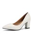 Appartements Femmes Plain Toutes Les Saisons Simple Quotidien Talon de Bloc PU Caoutchouc à Enfiler Chaussures à Tige Basse