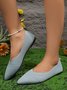 Chaussures à Tige Basse Femmes Décontracté Plain Toutes Les Saisons Quotidien à Talon Plat à Bout Pointu Caoutchouc à Enfiler Chaussures à Tige Basse