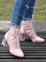 Mode Bottes Femme Floral Automne Fête Joint Fendu Quotidien Bout Fermé PU Meilleure vente Bottes Formelles