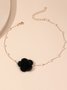 Collier Floral Toutes Les Saisons Élégant Fête Métal Collier Ras du Cou pour Femmes