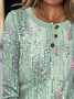 T-shirts Décontracté Floral Printemps / Automne Aucune élasticité Quotidien de Grande Taille Droit Boucle de Grande Taille Pour Grande taille