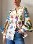 Blouses Décontracté Printemps / Automne pop Art Imprimé Naturel Aucune élasticité Quotidien Régulier Col de Chemise T.-N.-L. pour Femmes