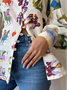 Blouses Décontracté Printemps / Automne pop Art Imprimé Naturel Aucune élasticité Quotidien Régulier Col de Chemise T.-N.-L. pour Femmes