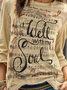 T-shirts Décontracté Printemps / Automne Musique Polyester Ample Mi-long Droit Régulier Élasticité moyenne pour Femmes
