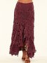 Jupes Boho Printemps / Automne Dentelle Polyester Naturel Quotidien Ample Dentelle Maxi pour Femmes