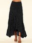 Jupes Boho Printemps / Automne Dentelle Polyester Naturel Quotidien Ample Dentelle Maxi pour Femmes