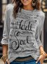 T-shirts Décontracté Printemps / Automne Musique Polyester Ample Mi-long Droit Régulier Élasticité moyenne pour Femmes