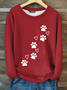 Sweat-shirts Femmes Décontracté Hiver Chien Micro-élasticité Quotidien Coupe Régulière Manches Longues Col Rond en Mélangé de Coton