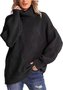 Pulls Femmes Rayé Décontracté Hiver Poids lourd Coupe Régulière Col Roulé Laine/Tricot Droit Élasticité moyenne