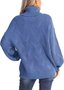 Pulls Femmes Rayé Décontracté Hiver Poids lourd Coupe Régulière Col Roulé Laine/Tricot Droit Élasticité moyenne