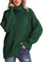 Pulls Femmes Rayé Décontracté Hiver Poids lourd Coupe Régulière Col Roulé Laine/Tricot Droit Élasticité moyenne