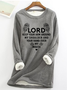 Sweat-shirts Décontracté Hiver Lettres de texte Micro-élasticité Quotidien Manches Longues Régulier Droit en Toison pour Femmes