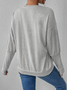 Sweat-shirts Décontracté Plain Printemps / Automne Micro-élasticité Ample Col Rond Régulier Droit T.-N.-L. pour Femmes