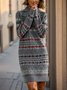 Robes Ethnique Printemps / Automne Ethnique Polyester Naturel Quotidien Col Rond Droit Régulier pour Femmes