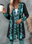 Kimono Décontracté Ethnique Printemps / Automne Col croisé Naturel Micro-élasticité Quotidien Jersey Mi-long pour Femmes