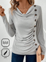 T-shirts Femmes Décontracté Plain Printemps / Automne Viscose Quotidien Ample Manches Longues Régulier Droit