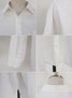 Chemises Décontracté Plain Printemps / Automne Coton Faire la navette Ample Manches Longues Droit Col de Chemise pour Femmes