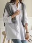 Chemises Décontracté Plain Printemps / Automne Coton Faire la navette Ample Manches Longues Droit Col de Chemise pour Femmes