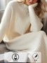 Robes Pulls Femmes Décontracté Plain Automne Naturel Manches Longues Col Rond Fil/fil de laine Droit Non