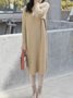 Robes Pulls Femmes Décontracté Plain Automne Naturel Manches Longues Col Rond Fil/fil de laine Droit Non
