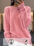 Pulls Femmes Décontracté Plain Hiver Poids lourd chaleur Manches Longues Laine/Tricot Régulier Droit