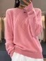Pulls Femmes Décontracté Plain Hiver Poids lourd chaleur Manches Longues Laine/Tricot Régulier Droit
