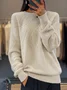 Pulls Femmes Décontracté Plain Hiver Poids lourd chaleur Manches Longues Laine/Tricot Régulier Droit
