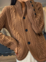 Cardigans Femmes Décontracté Plain Hiver Micro-élasticité Quotidien Ample Manches Longues Laine/Tricot Régulier