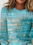 T-shirts Décontracté Abstrait Printemps / Automne Aucune élasticité Ample Jersey Manches Longues Col Rond Régulier pour Femmes