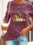 Sweat-shirts Femmes Décontracté Printemps / Automne Lettres de texte Micro-élasticité Manches Longues Col Rond Régulier Droit Régulier