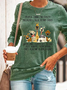 Sweat-shirts Femmes Décontracté Printemps / Automne Lettres de texte Micro-élasticité Manches Longues Col Rond Régulier Droit Régulier