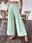 Pantalons Plain Printemps / Automne Simple Coton Respirable Quotidien Pantalon à la cheville Pantalons à Jambe Large Droit pour Femmes