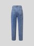 Jeans Femmes Décontracté Plain Printemps / Automne Naturel Pantalon à la cheville Toile de Jean Droit Régulier Élasticité moyenne