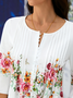 Tops Décontracté Floral Hiver Col V Naturel Coupe Régulière Mi-longue-Long A-ligne Élasticité moyenne pour Femmes