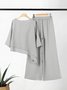 Deux Pièces Ensembles Femmes Décontracté Plain Printemps / Automne Polyester Naturel Micro-élasticité Manches trois quarts Droit Régulier