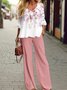 Deux Pièces Ensembles Femmes Décontracté Floral Printemps / Automne Micro-élasticité Quotidien Meilleure vente Manches Longues Droit Régulier