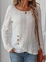 Chemisiers1 Décontracté Plain Printemps / Automne Polyester Aucune élasticité Ample Manches Longues Col Rond Collant pour Femmes