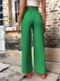 Pantalons Femmes Décontracté Plain Printemps / Automne Taille Haute Aucune élasticité Quotidien Ample Long Régulier