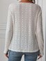 Chemisiers1 Décontracté Plain Printemps / Automne Polyester Aucune élasticité Ample Manches Longues Col Rond Collant pour Femmes