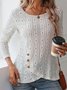Chemisiers1 Décontracté Plain Printemps / Automne Polyester Aucune élasticité Ample Manches Longues Col Rond Collant pour Femmes