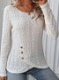 Chemisiers1 Décontracté Plain Printemps / Automne Polyester Aucune élasticité Ample Manches Longues Col Rond Collant pour Femmes
