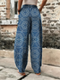 Pantalons Décontracté Ethnique Printemps / Automne Naturel Vacances Pantalons Harem Long Droit Régulier pour Femmes