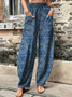 Pantalons Décontracté Ethnique Printemps / Automne Naturel Vacances Pantalons Harem Long Droit Régulier pour Femmes