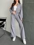 Deux Pièces Ensembles Décontracté Plain Printemps / Automne Polyester Quotidien Coupe Régulière Manches Longues Régulier Élasticité moyenne pour Femmes