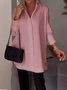 Chemises Femmes Décontracté Plain Printemps / Automne Polyester Aucune élasticité Quotidien Régulier Régulier Col de Chemise