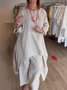 Deux Pièces Ensembles Femmes Décontracté Plain Printemps / Automne Polyester Quotidien Ample Manches trois quarts Top Avec Pantalons Droit