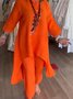 Deux Pièces Ensembles Femmes Décontracté Plain Printemps / Automne Polyester Quotidien Ample Manches trois quarts Top Avec Pantalons Droit